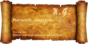 Maresch Gaszton névjegykártya